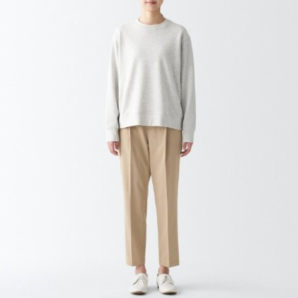 MUJI - High Waisted Pleated Trousers Lilac - Cropped Ankle Pants - Size M - Picture 9 of 16